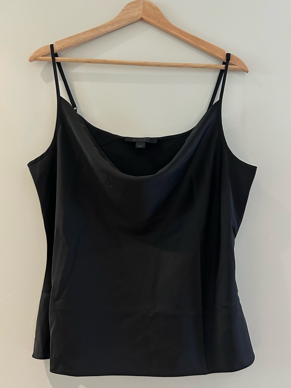 All Saints Black Cowl Neck Hadley Camisole - 12 US